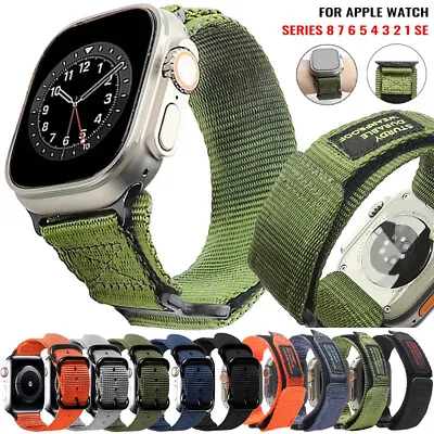 $13.81 • Buy For Apple Watch Series 8 7 6 5 SE Ultra 49/44/45/42mm Military Nylon Band Strap