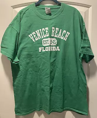 Venice Beach Florida EST 1845 T-Shirt Men's XL Green Short Sleeve Shirt • $7.95