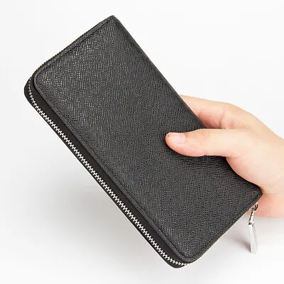 Men Long Leather Wallet Money Manager Zip Around ID Credit Card Holders Purse US • $9.69