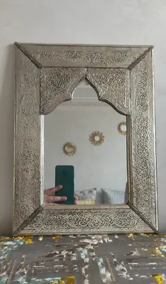 Handmade Antique Wall Mirror. Moroccan Mirror Art. Moroccan Mirror In Brass • $50