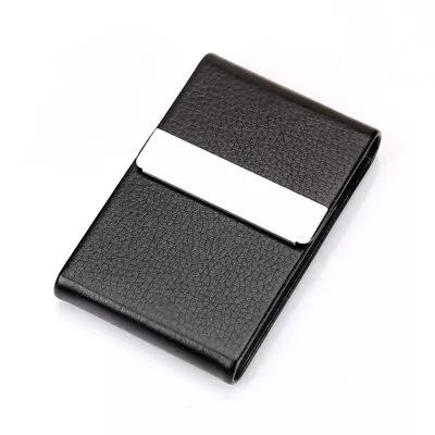 PU Leather Pocket Card Holder Metal Business ID Credit Card Holder Case Wallet • $8.39