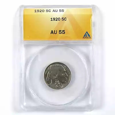 1920 Indian Head Buffalo Nickel AU 55 ANACS 5c Coin SKU:I11923 • $49