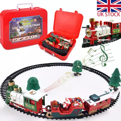 Christmas Train Set Track Musical Sound Lights Around Tree Decoration Santa • £13.23