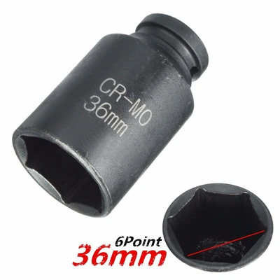 $17.75 • Buy 36mm Heavy Duty 1/2in Drive 6 Point Hex Deep Impact Socket Hub Nut Repair Steel
