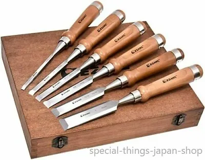 EZARC Japanese Nomi Chisel 6 Piece Set Wood Carpenter Tool  Improved Version Box • £96.40