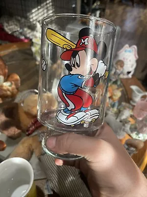 Walt Disney Mickey Mouse Playing Baseball Anchor Hocking Vase 69767 • $20