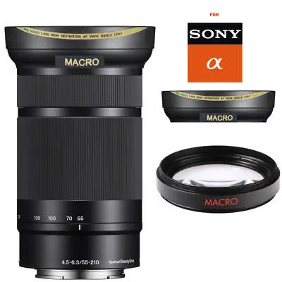 HD 32k WIDE ANGLE LENS + MACRO LENS FOR Sony E 55-210mm F/4.5-6.3 OSS Lens • $90.99