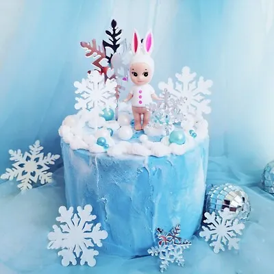 £2.92 • Buy Cupcake Decoration Acrylic Dessert Snowflake Cake Topper Birthday Party'