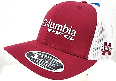 NEW Mississippi State Bulldogs Columbia PFG FlexFit Snapback Trucker Cap Hat OS • $25.49