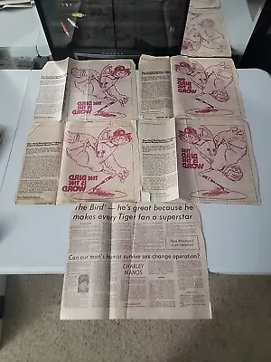 Mark  The Bird  Fidrych Detroit News 7/26/76  Iron-on Detroit Tigers Lot/READ  • $25