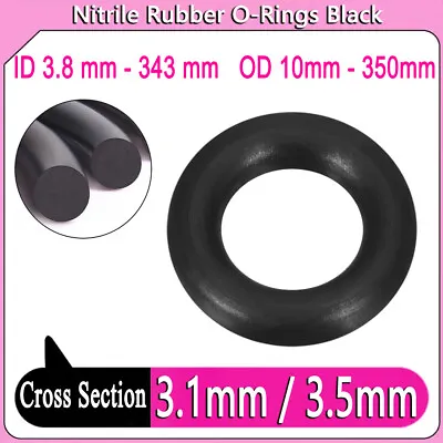 Nitrile Rubber O-Rings 3.1mm 3.5mm CS NBR Sealing Gasket For Automotive Plumbing • £1.79