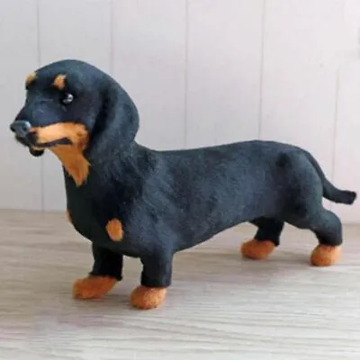 Realistic Pet Puppy Dachshund Simulation Toy Animals Stuffed Toy Dog Model • £5.15