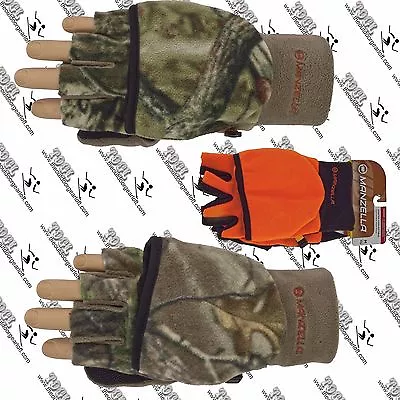 Manzella Mens H146m Hunter Convertible Mitten Half Finger Hunting Glove Camo • $17.99
