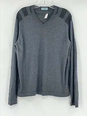 Malo Barneys New York Mens Gray Cashmere/Cotton/Silk V Neck Pullover Sweater • $99