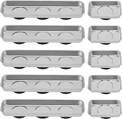 10 Piece Rectangle Magnetic Tray Set3.5 X 2.4 Inch & 9 X Stainless...  • $61.19