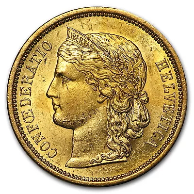 Switzerland Gold 20 Francs (1886-1896) BU • $550.58