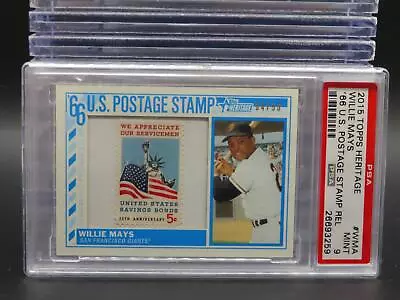 2015 Topps Heritage Willie Mays 1966 US Postage Stamp Relic #04/50 PSA 9 Giants • $0.99