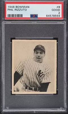 1948 Bowman Phil Rizzuto SP ROOKIE #8 PSA 2 GD (PWCC-E) • $299.99