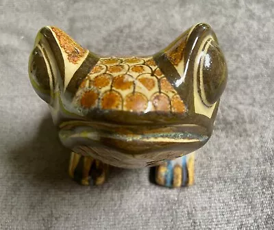 Carlos Villanueva Mexican Pottery Frog Figurine Folk Art Signed • $24.99