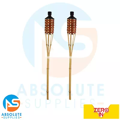 2 Pack Garden Bamboo Oil Torches 15 Hours Burn Time Torch Set Summer BBQ Garden • £9.99