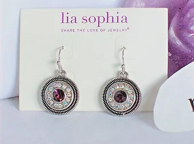 Beautiful Lia Sophia PRETTY PLEASE / SELTZER Dangle Earrings Cut Crystals NWT  • $14.99