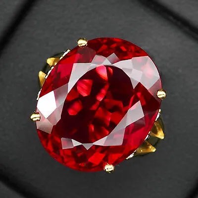 Red Rose Rubellite Tourmaline 23.30Ct 925 Sterling Silver Gold Rings Size 6.75 • $32.99