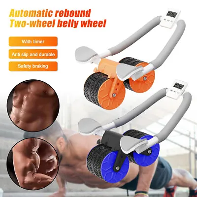 2023 LCD Automatic Rebound Abdominal Core Wheel Ab Roller Elbow Support Exercise • £11.88