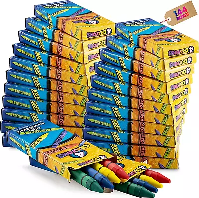 Bulk Crayons - 576 Crayons! Case Of 144 4-Packs Premium Color Crayons For Kids  • $36.99