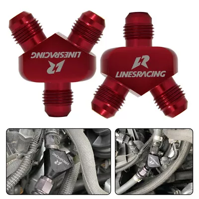 $18.92 • Buy 2PCS AN6 AN6 Inlet Y Block Car Performance Aluminum Alloy Fittings Adapter Red