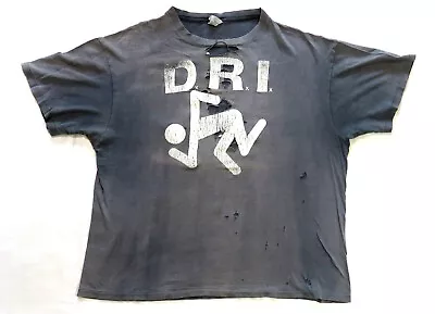 Dirty Rotten Imbeciles Vintage T Shirt 1980's Distressed Thrashed DRI Tour Punk • $600