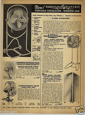 1952 PAPER AD Manning Bowman Electric Fan M-B McGraw Electric Berns Air King • $7.99