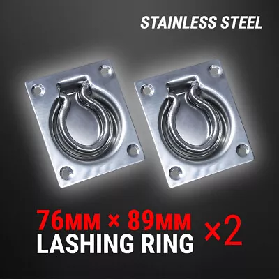 2 Pcs Lashing Ring Stainless Steel Recessed Tie Down Point Anchor Trailer UTE • $25.16