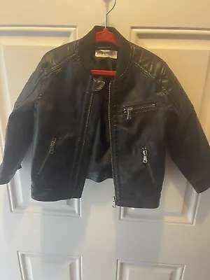 H&M Toddler Faux Leather Jacket Black Size  2-3 • $20