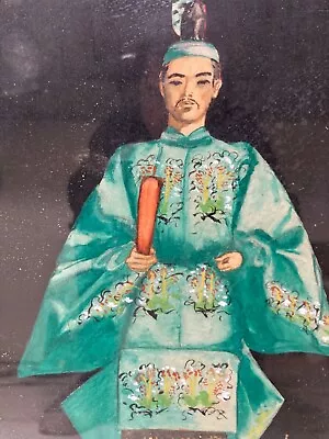 Vintage Portrait Oil Painting Of A Chinese Man B • $85