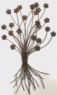 Contemporary Metal Wall Art Decor Sculpture Flower Bunch • £32.99