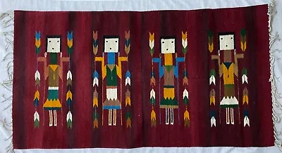 $41.95 • Buy Vintage Mexican Zapotec Yei Design Handwoven Wool Rug 61  X 31 