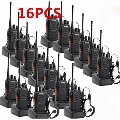 Baofeng 16Pcs Handheld Walkie Talkies BF-888S USB 2-Way Radios With Earphones • $229