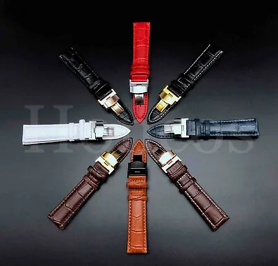 22mm Replacement Leather Watch Band Strap Fits For Bulova Accutron Watch Clasp • $12.99