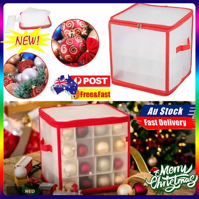 Bauble Storage Box Christmas Xmas Tree Decoration Organiser 64 Baubles Decor Bag • $9.99