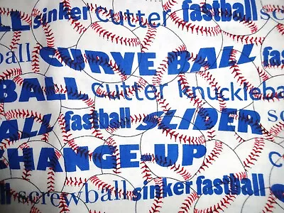 Baseball Ball Timeless Treasures Dodgers Cotton Quilting Fabric BTY By The Yard • $9.99