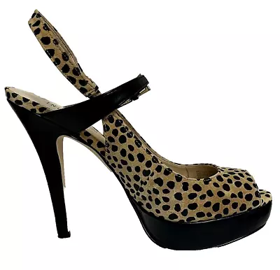 INC Shoes Womens 8 Leopard Mariela Peep Toe Platforms Heels International Concep • $8