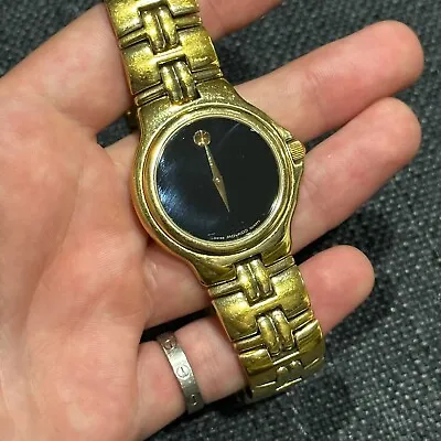 Vintage Gold Tone Movado Men's Quartz Watch Need Battery • $150