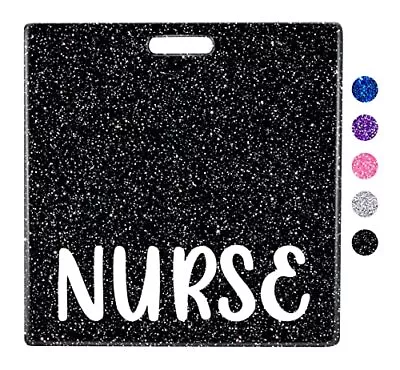 Nurse Badge Buddy Card Nursing Accessories Glitter Black Horizontal Badge Ide... • $15.31