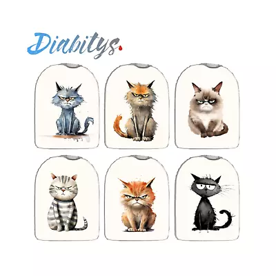 Pack Of Six Wrap Stickers For Omnipod Insulin Pump - Grumpy Cats • £5