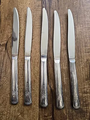 5 Wm Rogers IS Silverplate Dinner Knives Stainless Flatware 8.5” • $9.99