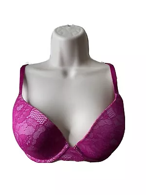 Victoria's Secret Biofit Demi Uplift Pink Lace Underwire Bra Size 34d • $47.46