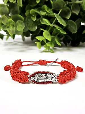 Our Lady Of Guadalupe Charm Red Rope Bracelet Unisex Virgen De Guadalupe Pulsera • $12.95