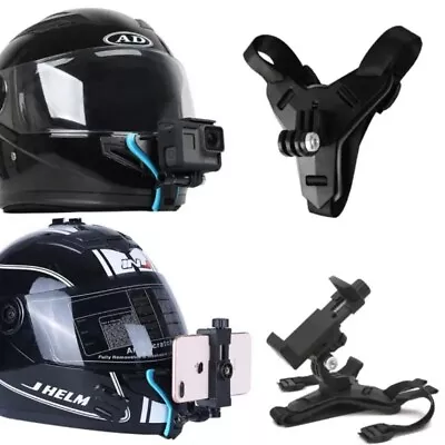 Motorcycle Helmet Sport Camera Bracket With Mobile Phone Holder For GoPro Phone • $9.50
