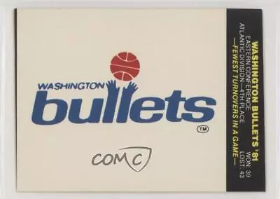 1980-81 Fleer NBA Basketball Team Stickers Washington Bullets (Puzzle Back) • $1.39