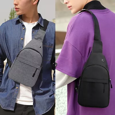 Men Chest Bag Pack Travel Outdoor  Sling Backpack Cross Body Sport Bag Shoulder • £6.11